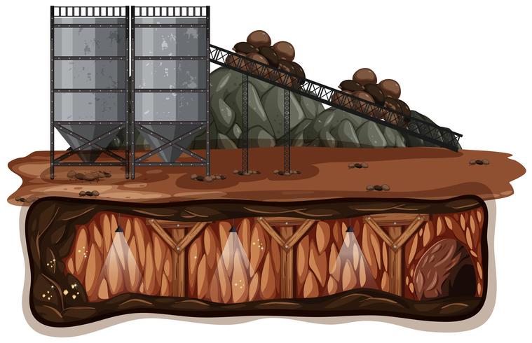 Un vector de minería sobre fondo blanco