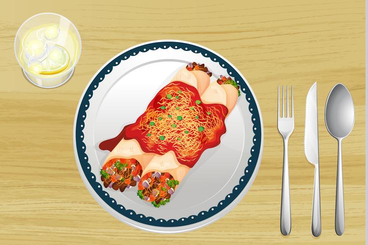 A food in a dish vector