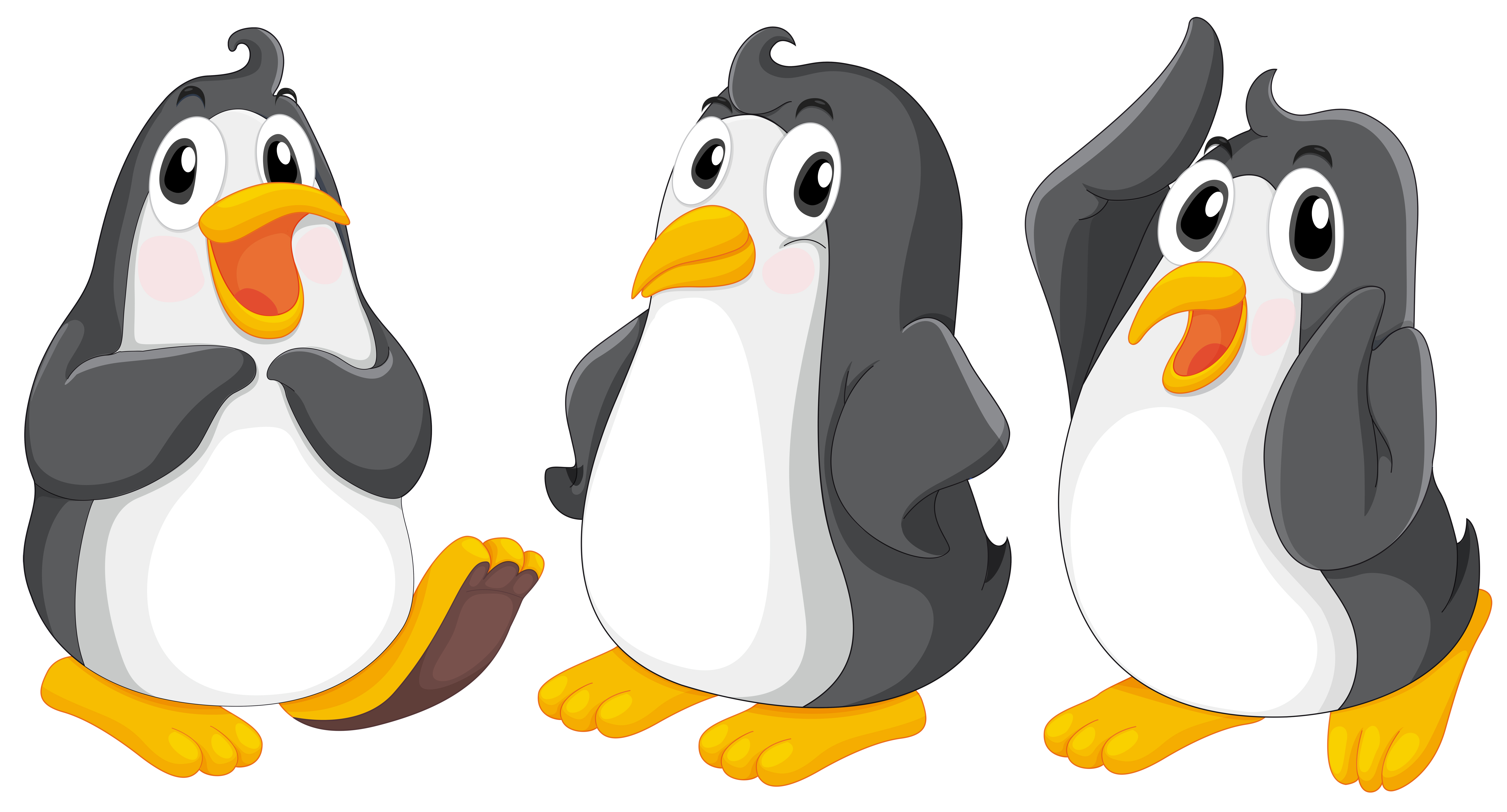 Three cute penguins 361333 Download Free Vectors