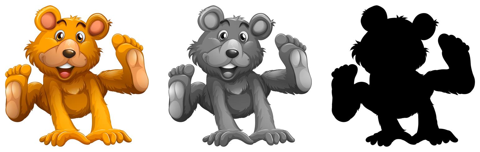 Set of bear character vector