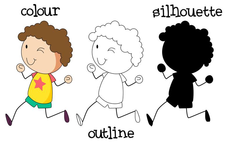 Set of boy running vector