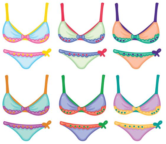 Collection of bikini designs vector