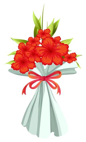 Un boquet de flores rojas. vector