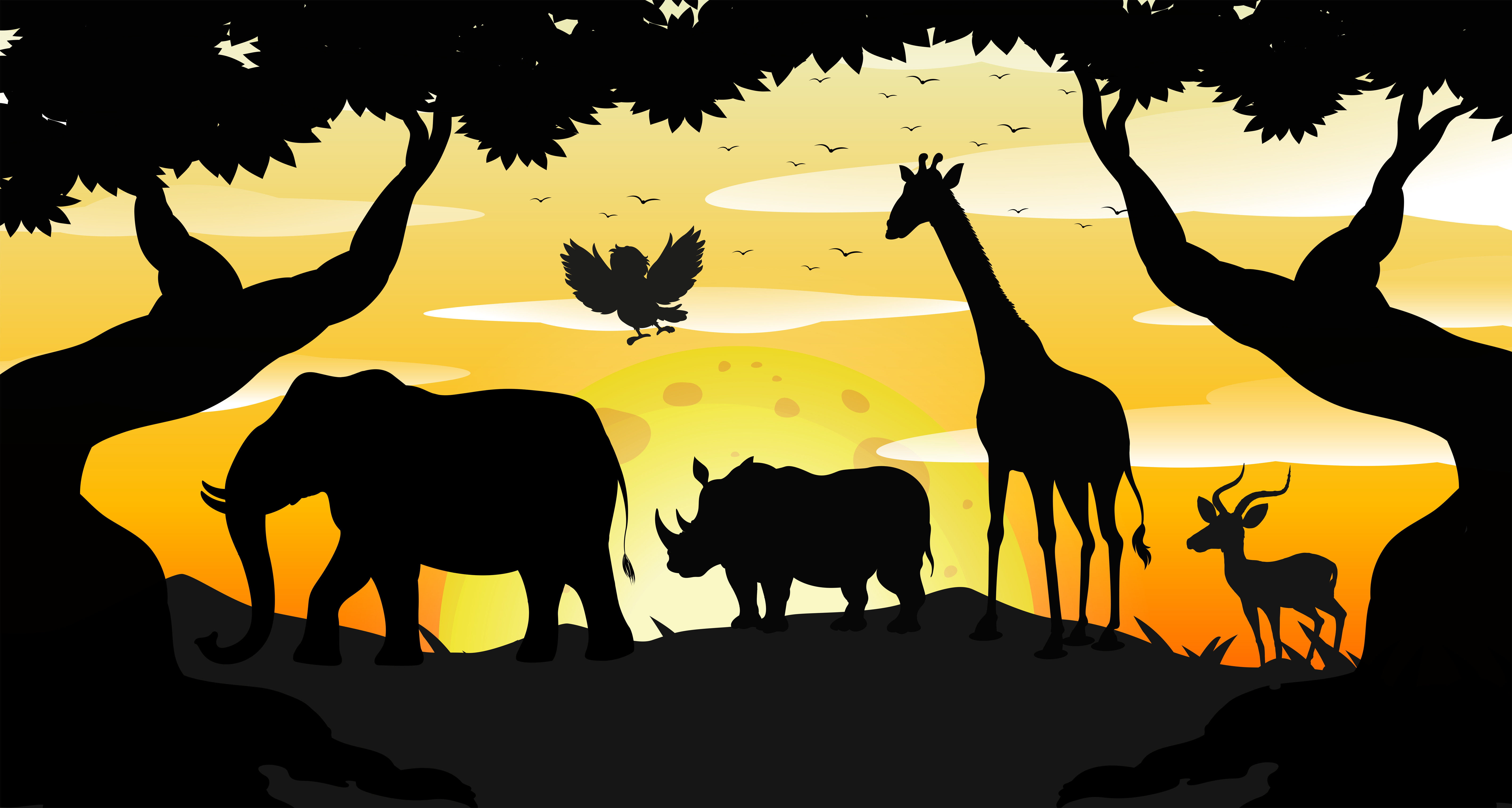 safari animals vector