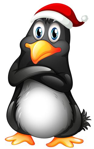 A penguin character on white background vector