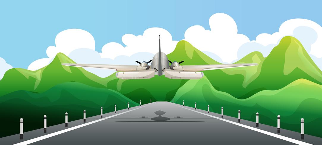 Airplane Taking off the Runway vector