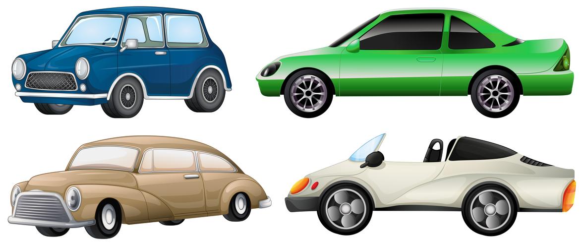 Cuatro juegos de coches de lujo. vector