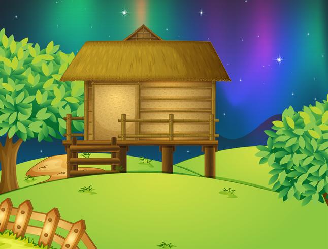 A hut in nature vector