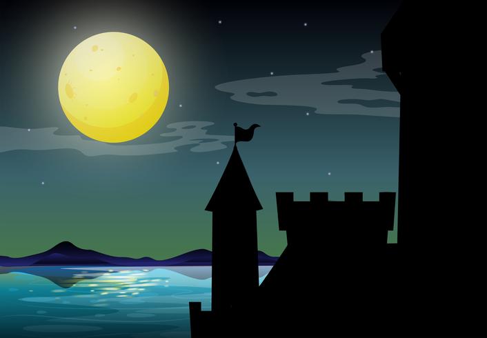 Silhouette castle vector