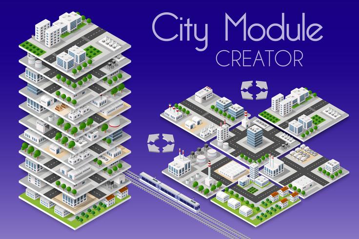 City module creator isometric vector