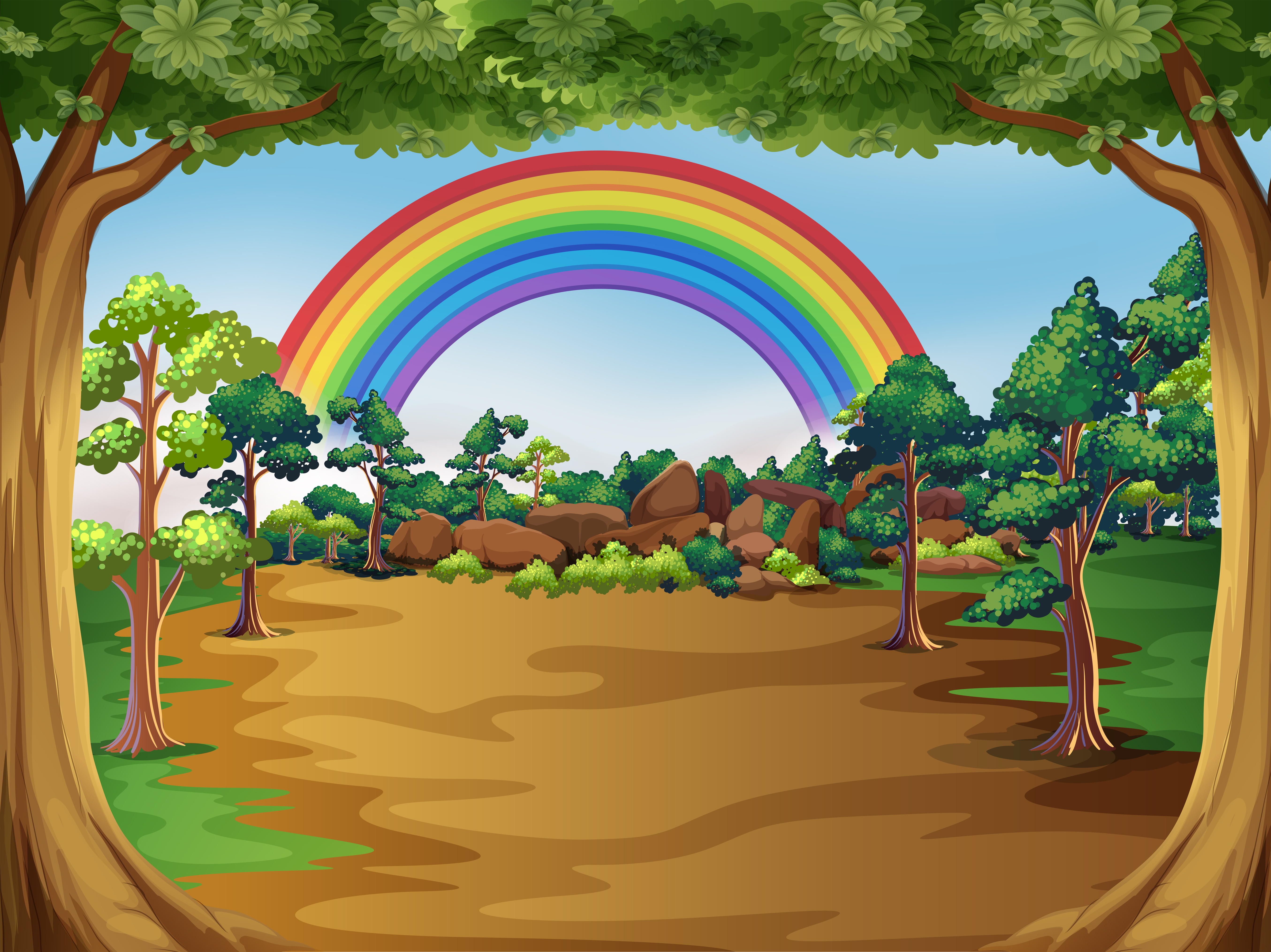 A Beautiful Forest Landscape Download Free Vectors Clipart Graphics Vector Art