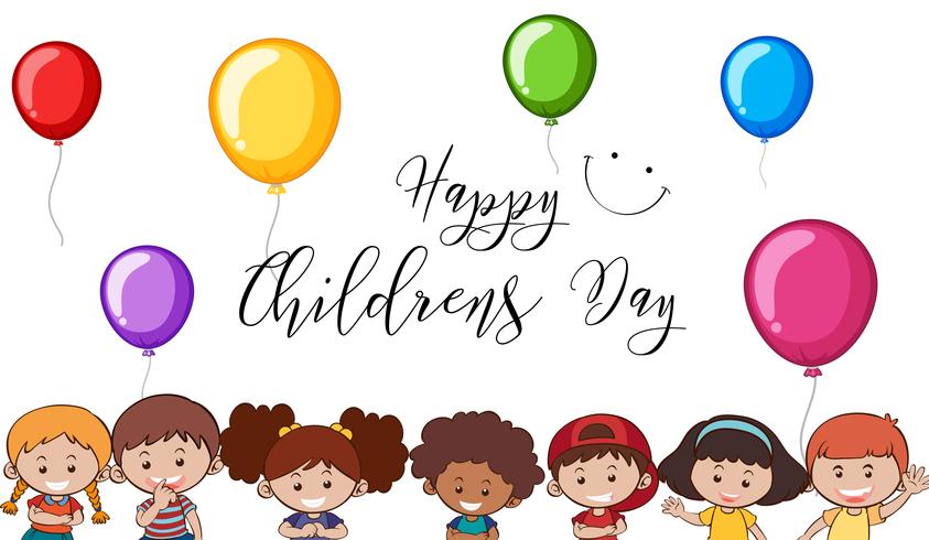 Happy children's day template vector