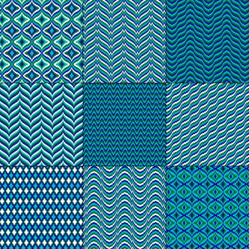 azul verde mod bargello patrones geométricos vector