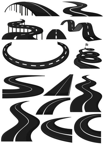 Diferentes formas de carriles vector