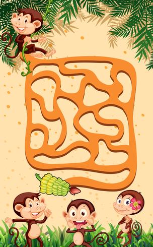 A monkey maze game vector