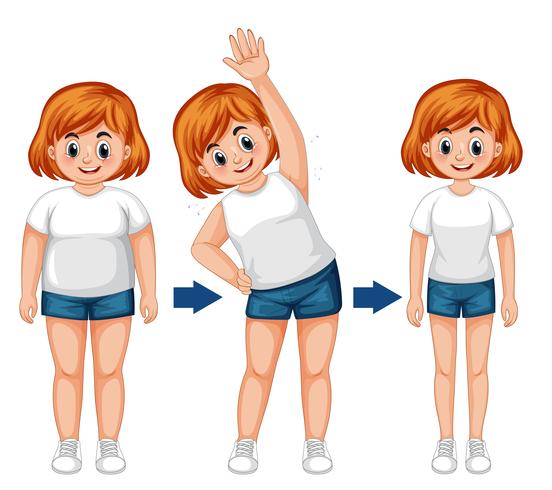 Una chica gorda transforamtion cuerpo vector