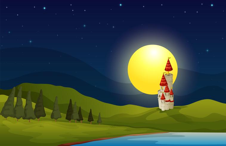 A palace at the top of the hill vector