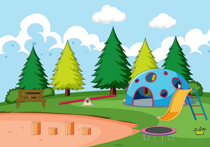 Playground equipment in park vector