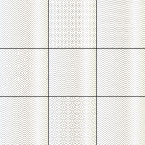 silver white mod bargello geometric patterns vector