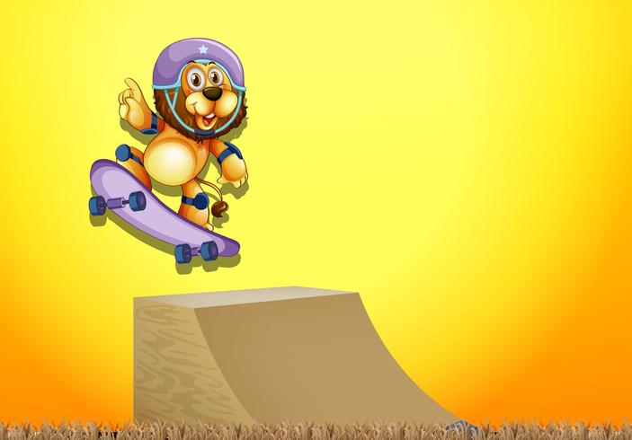 Un leon en skate park vector