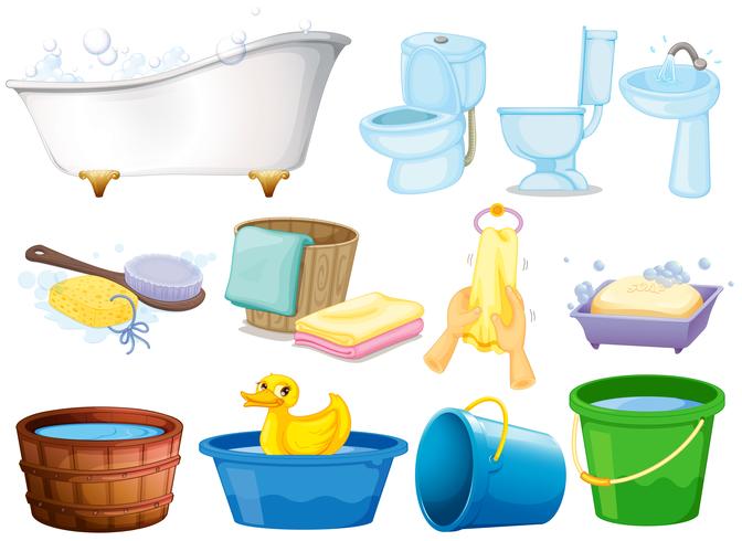 Bath set vector