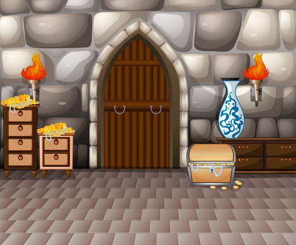 Room and treasure vector
