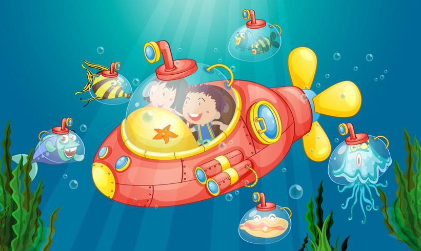 Submarine adventure vector