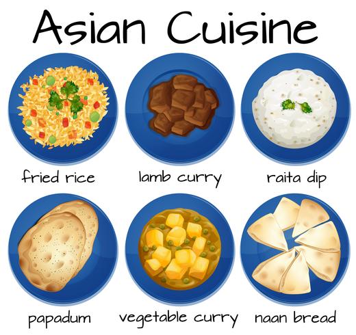 Set of asian cuisine vector