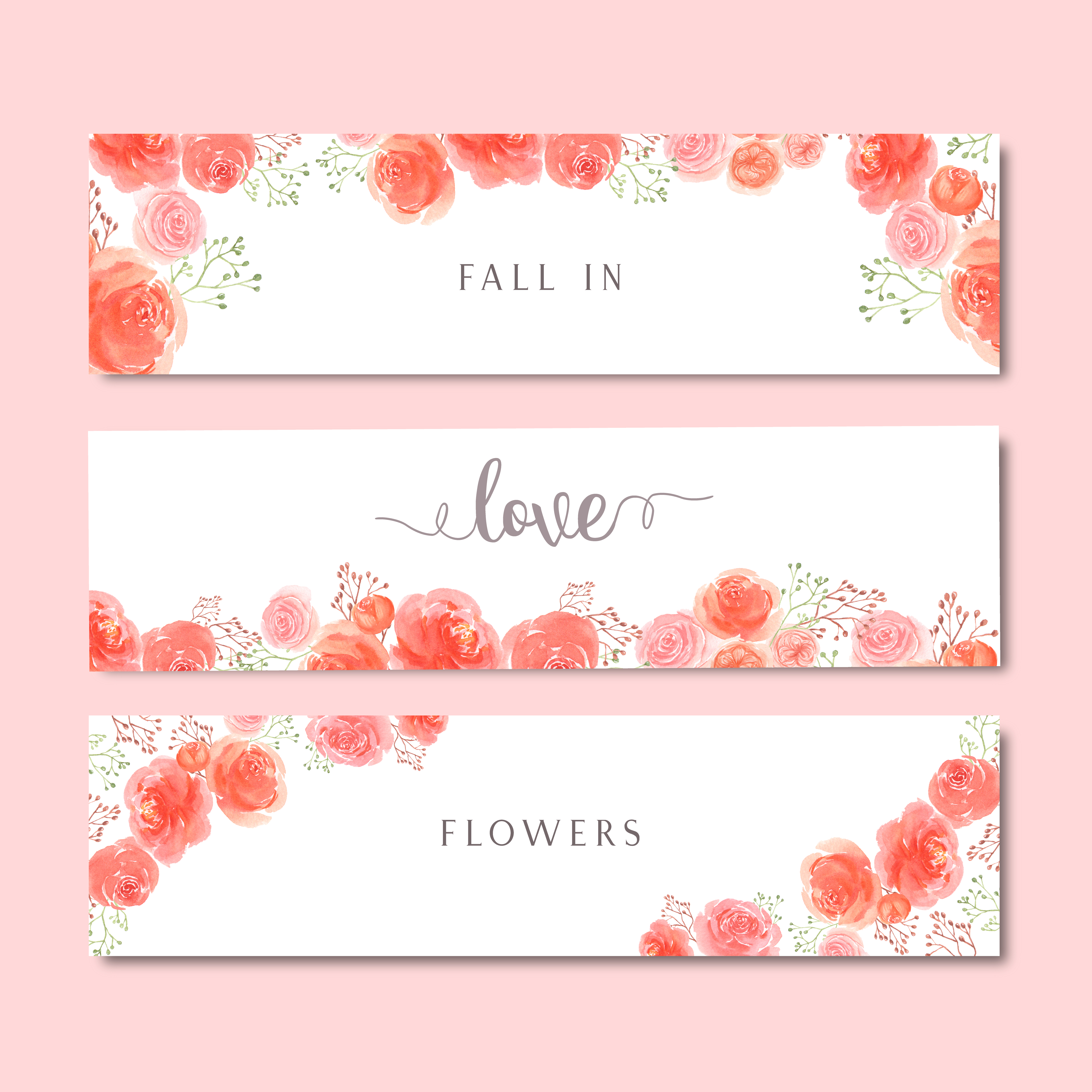 Watercolor bouquets florals hand painted lush Vector Image