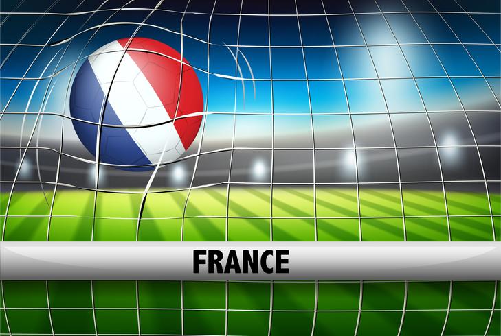 Bandera de balon de futbol de francia vector