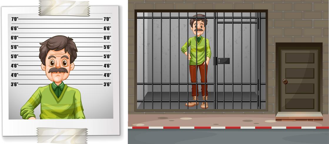 Man behind the bars vector