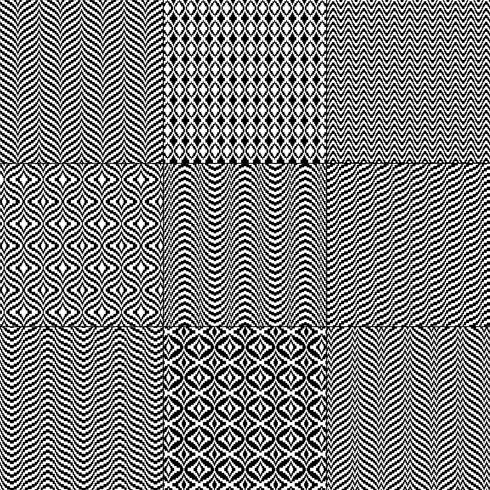 black white mod bargello geometric patterns vector