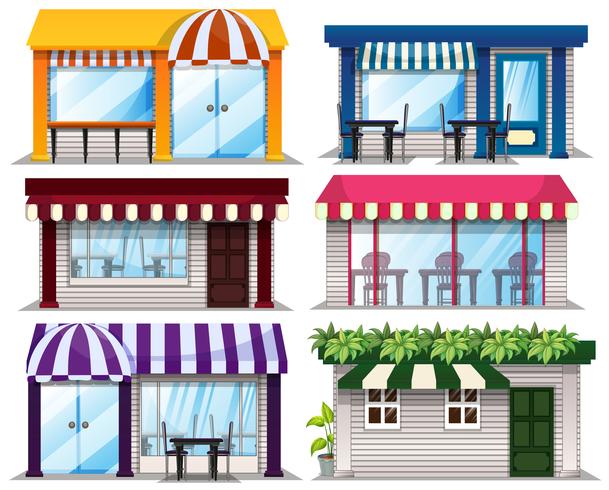 A set of shop on white background vector