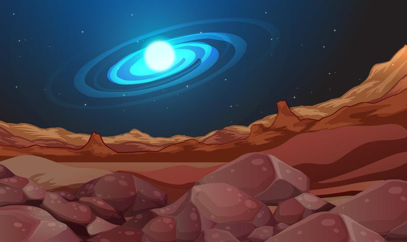 Space background with brown land vector