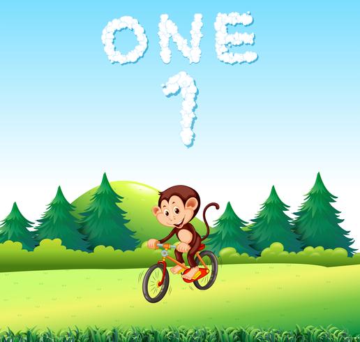 A mokey riding bicycle at the park vector