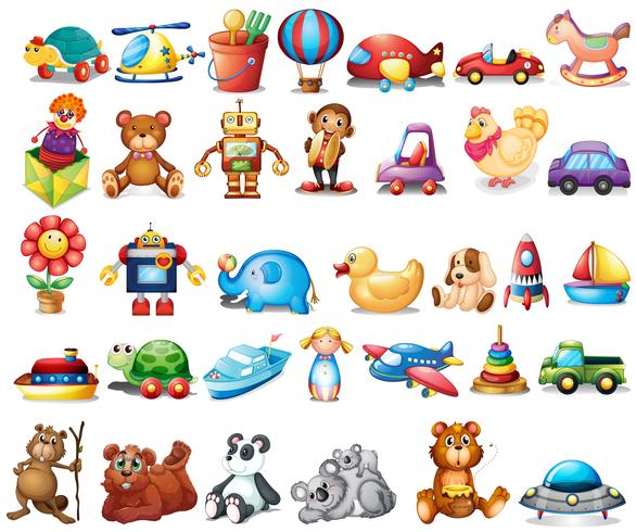 Different types of toys vector