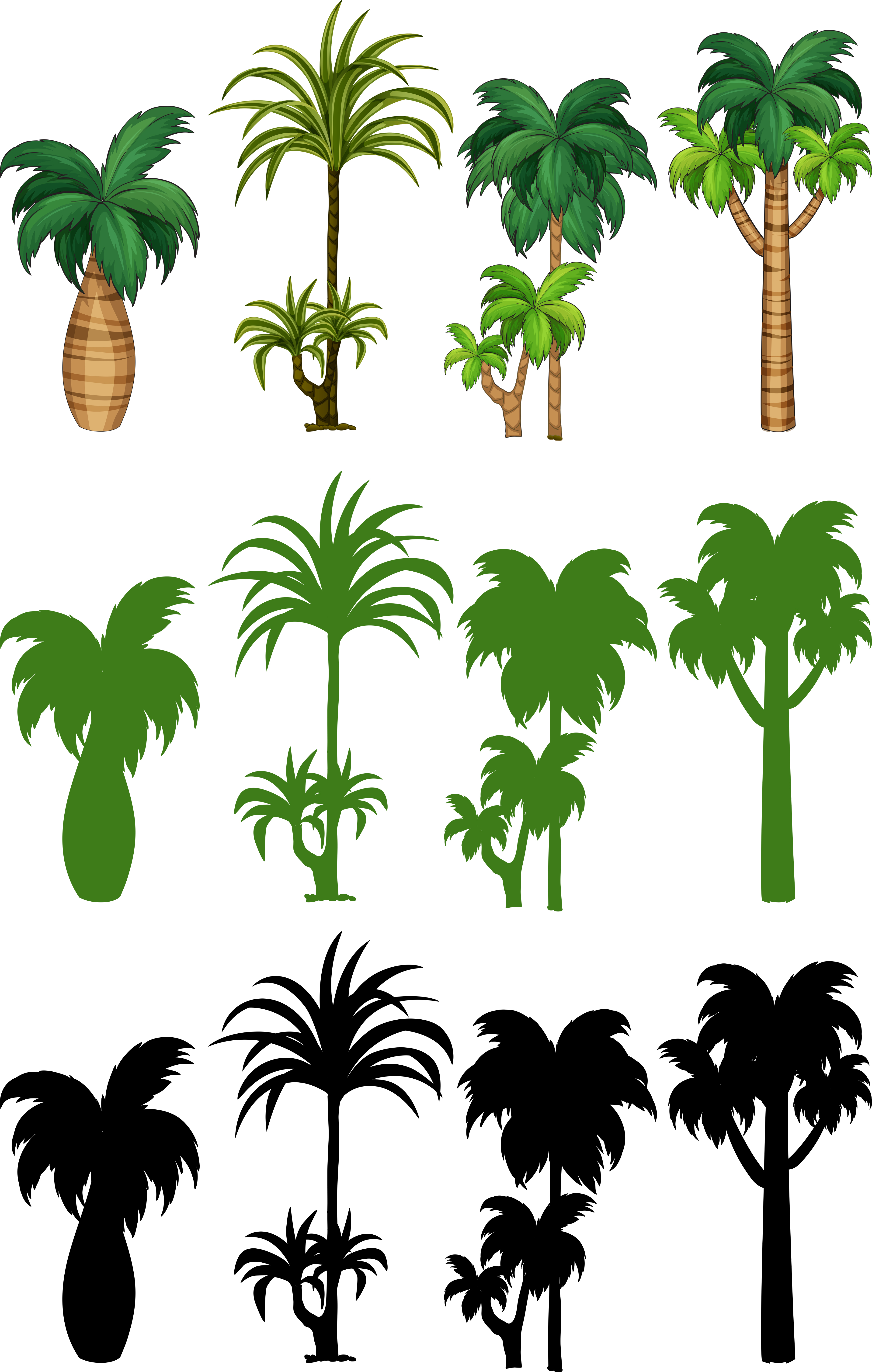 Download Set of palm tree design 362039 - Download Free Vectors, Clipart Graphics & Vector Art