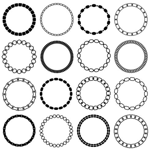 mod black chain circle frames vector