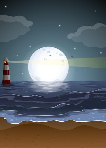 Fullmoon and beach vector