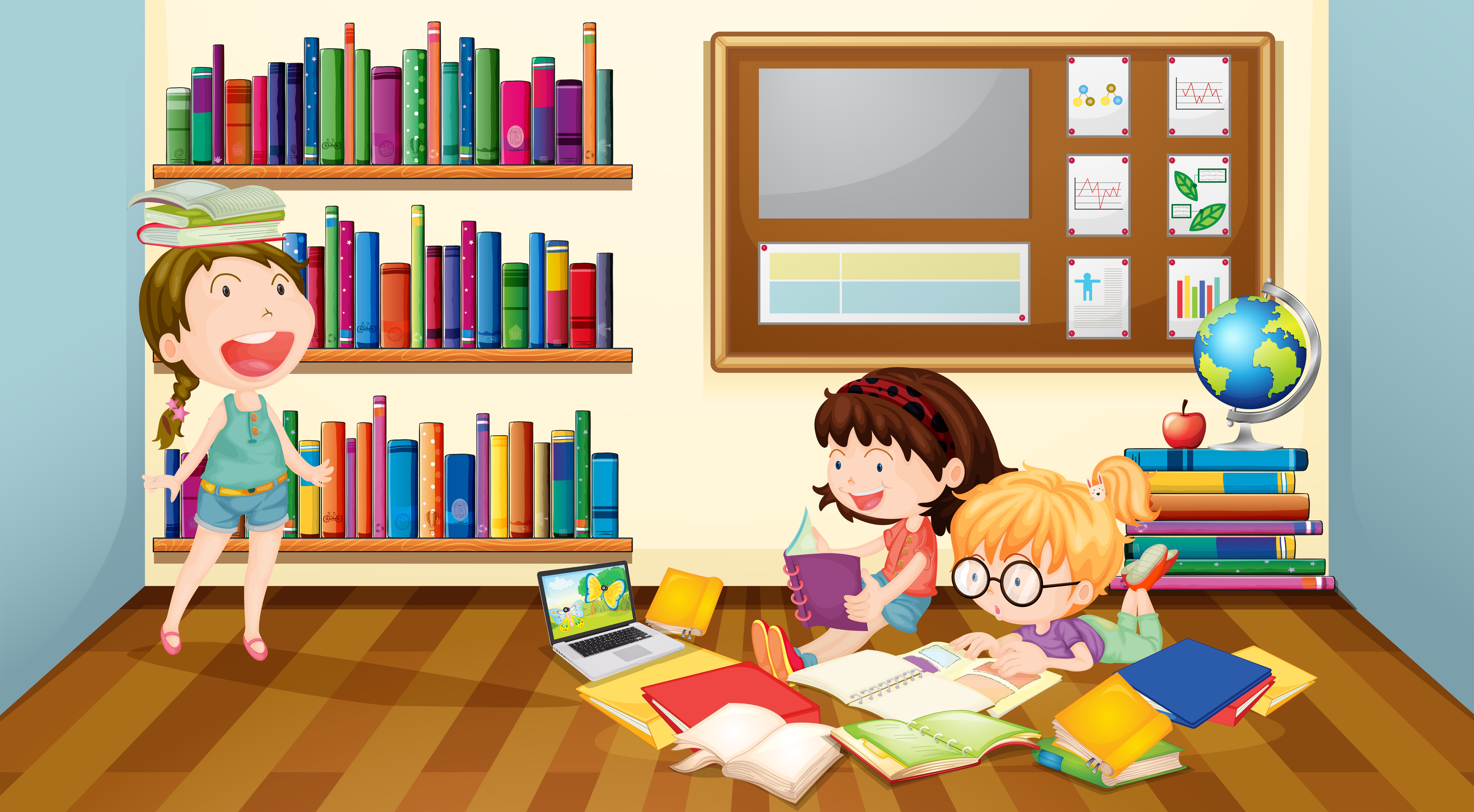 Classroom in a book. Girl is reading book in the living room клипарт. reading 3. inside reading 2.