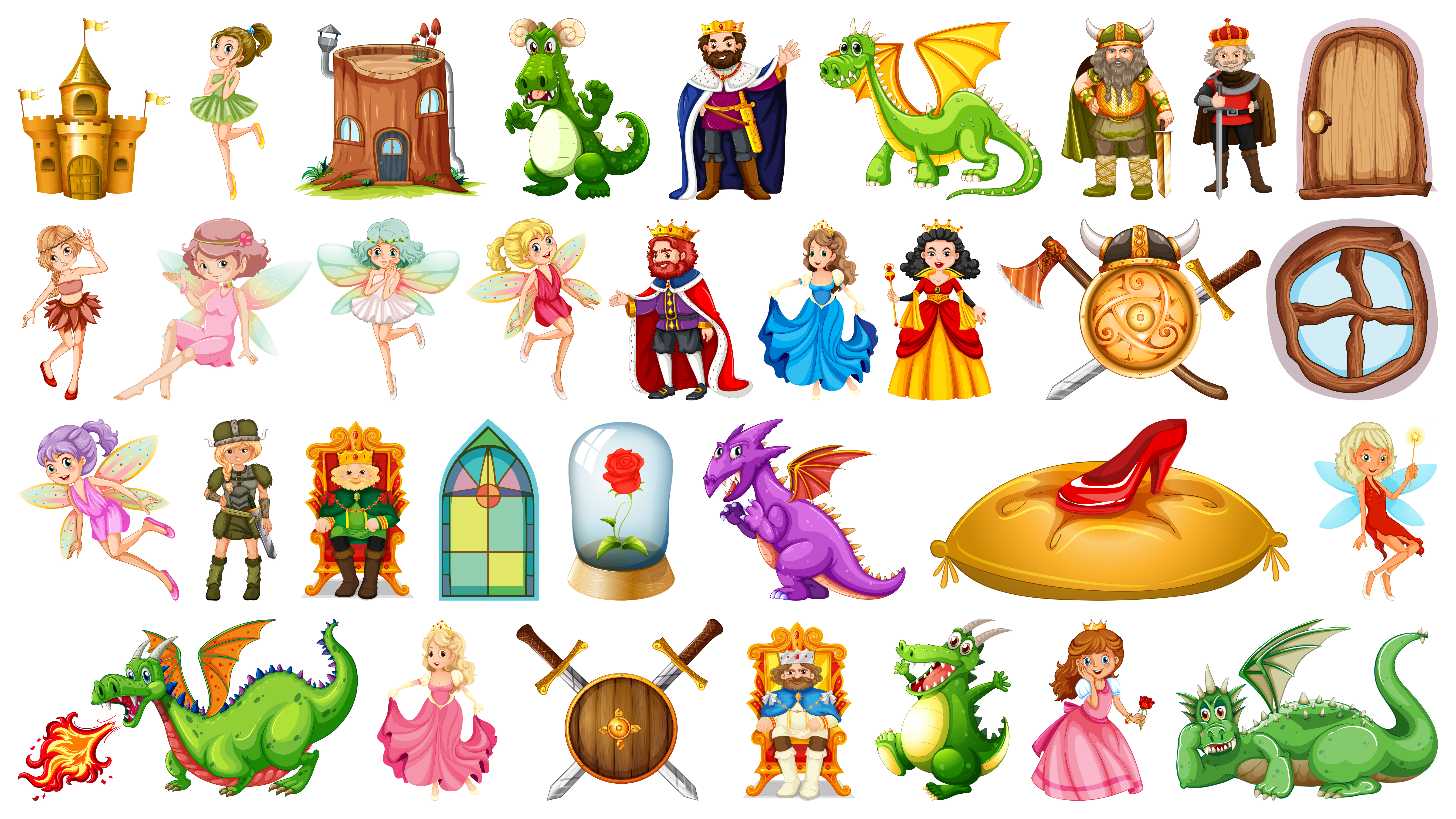 Set of medieval character 362108 - Download Free Vectors, Clipart