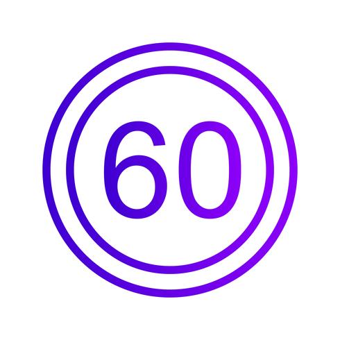 Vector icono de límite de velocidad 60