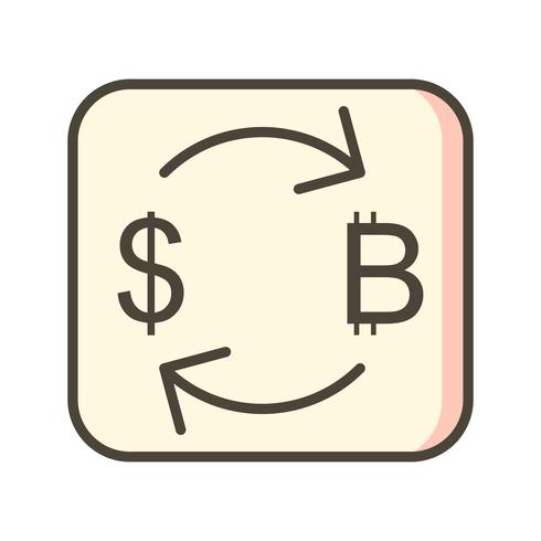 Exchange Bitcoin With Dollar Vector Icon