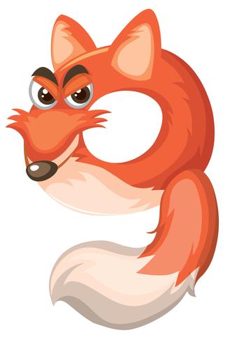 Cartoon fox number nine  vector