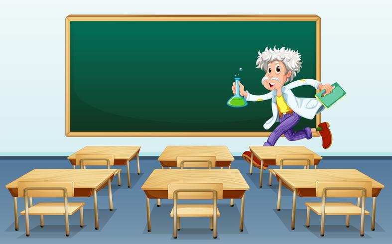 Scientist in classroom vector