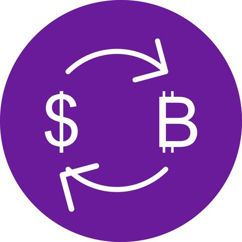 Exchange Bitcoin With Dollar Vector Icon