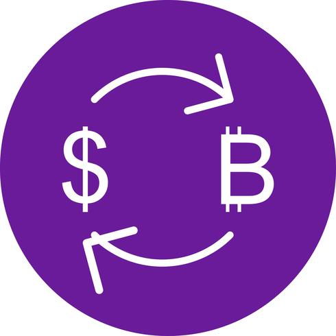 Cambiar Bitcoin Con Dólar Vector Icon