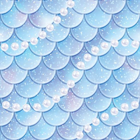 Fish scales and pearls pattern vector