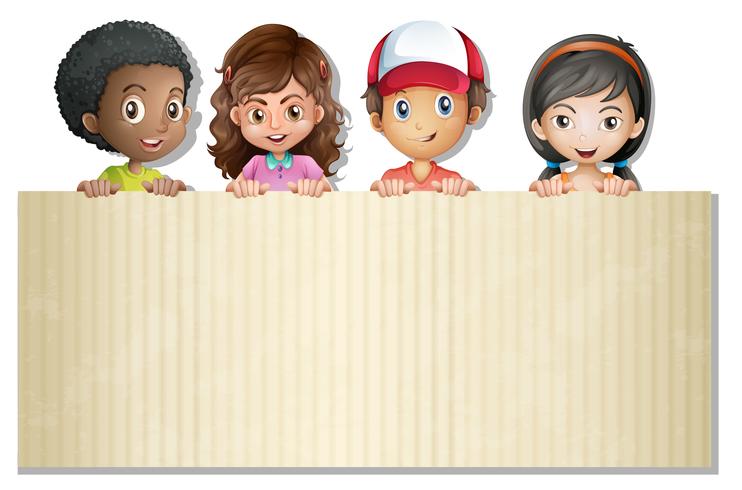 Internatinal kids on banner vector