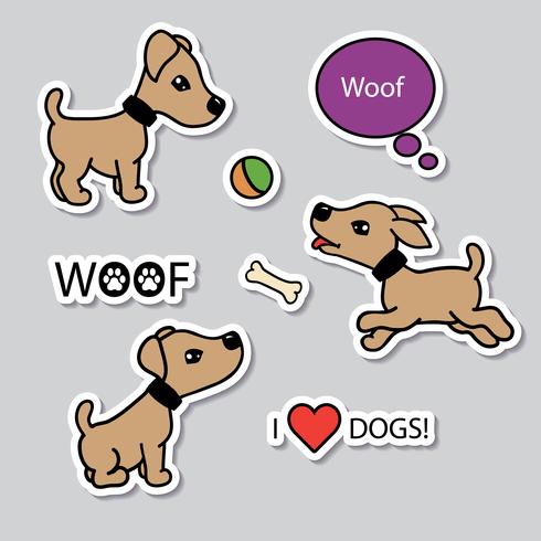 Vector set of funny cartoon dogs